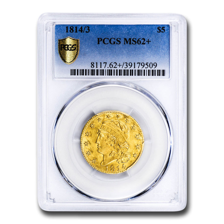 Buy 1814/3 $5 Capped Bust Gold Half Eagle MS-62+ PCGS