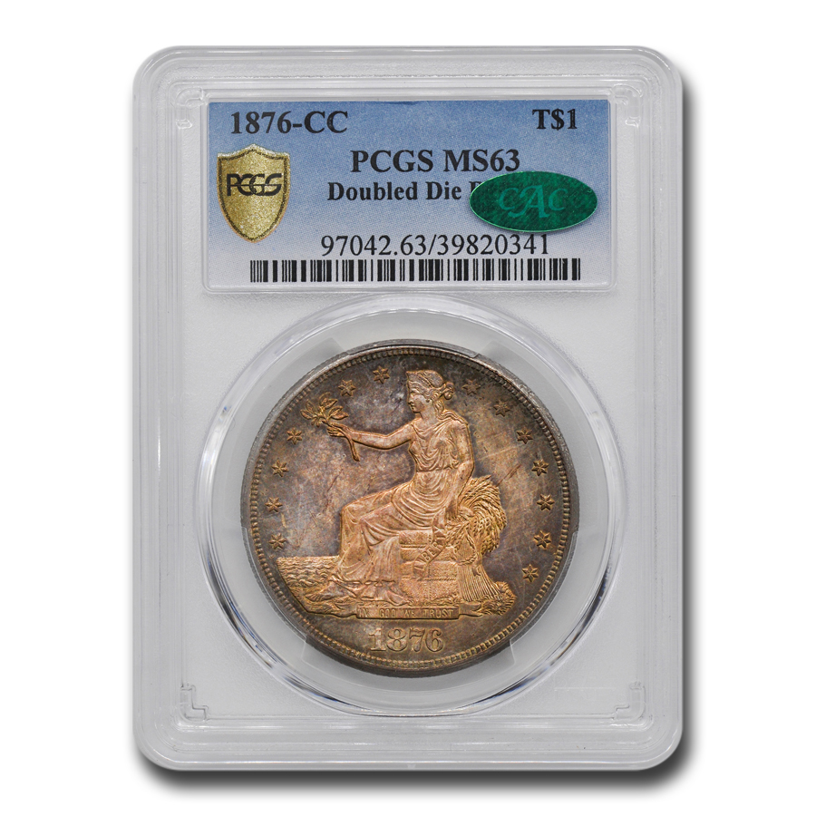 Buy 1876-CC Trade Dollar Doubled Die Reverse MS-63 PCGS CAC