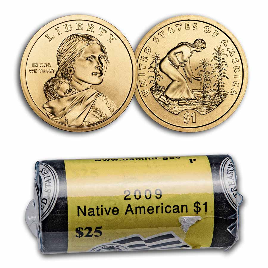 Buy 2009-P Native Amer $1 - Three Sisters (25-Coin Mint Roll) BU - Click Image to Close
