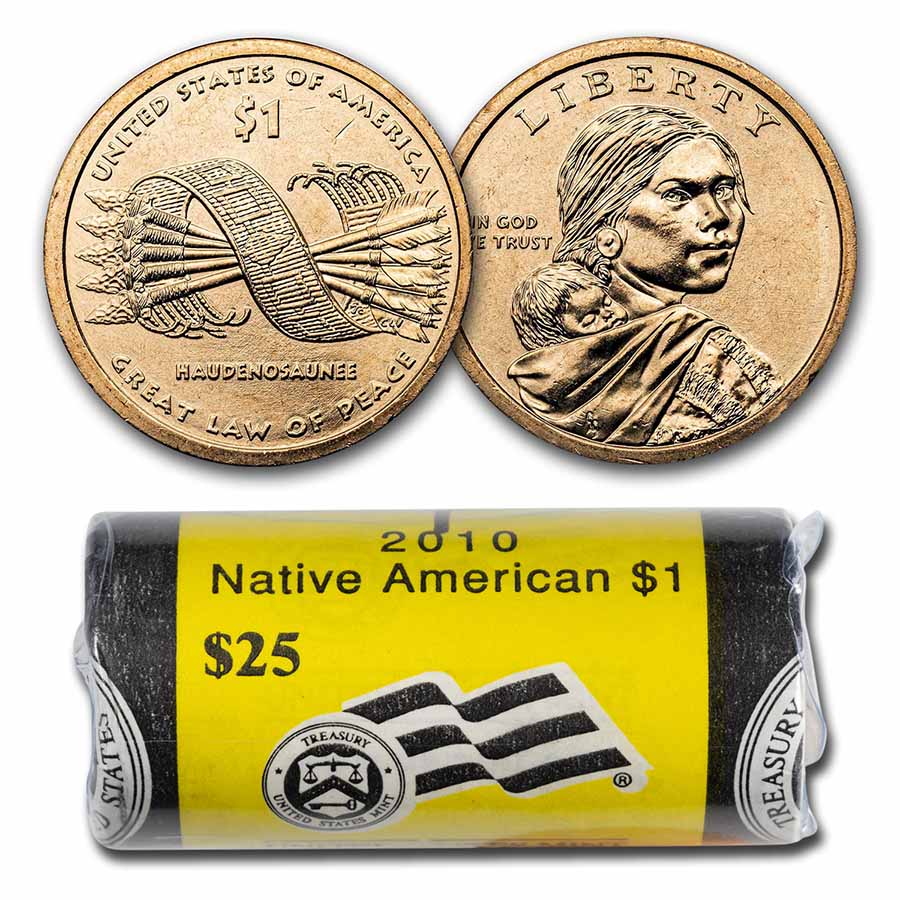 Buy 2010-P NA $1 Law of Peace 25-Coin Mint Roll BU - Click Image to Close