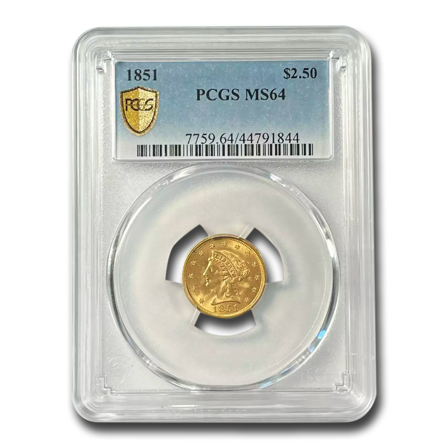 Buy 1851 $2.50 Liberty Gold Quarter Eagle MS-64 PCGS