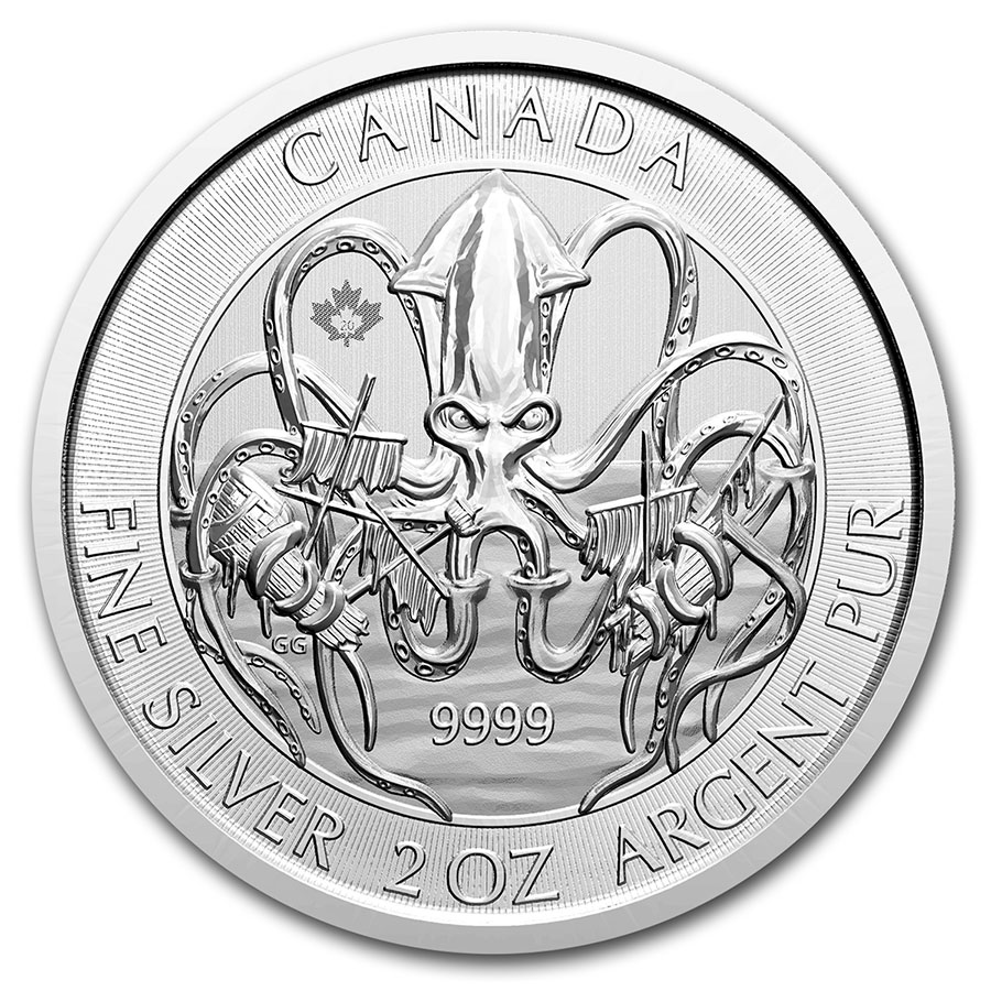 Buy 2020 Canadian 2 oz Silver Creatures of the North Kraken - Click Image to Close