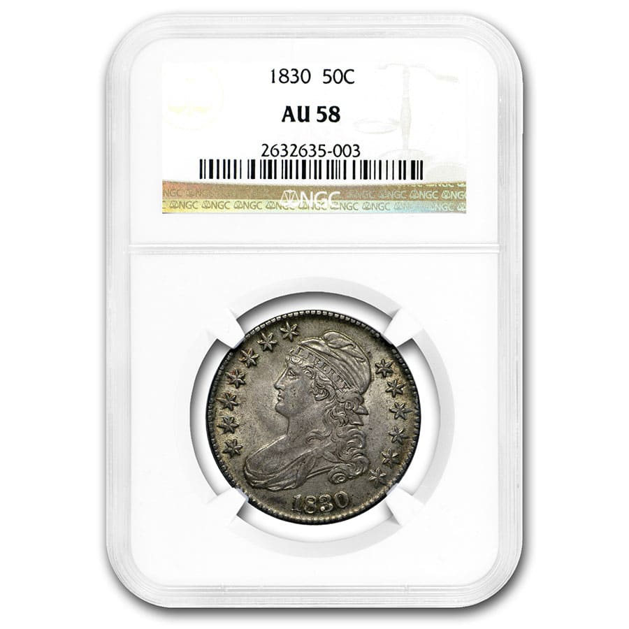 Buy 1830 Bust Half Dollar AU-58 NGC (Small 0)