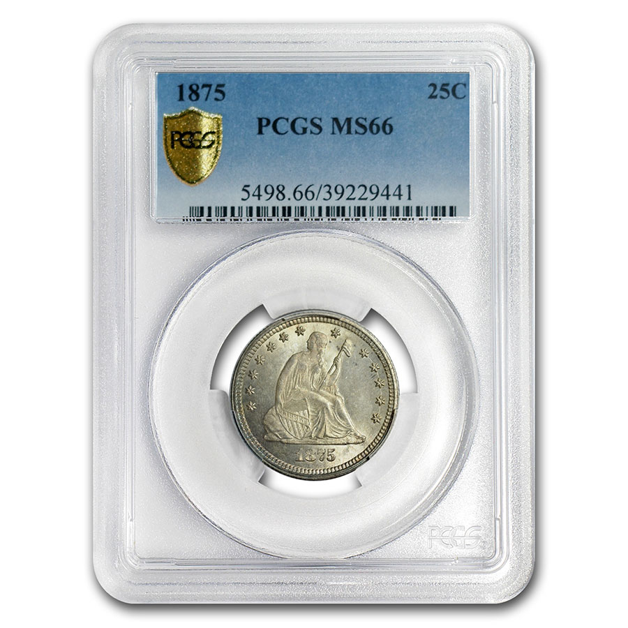 Buy 1875 Liberty Seated Quarter MS-66 PCGS