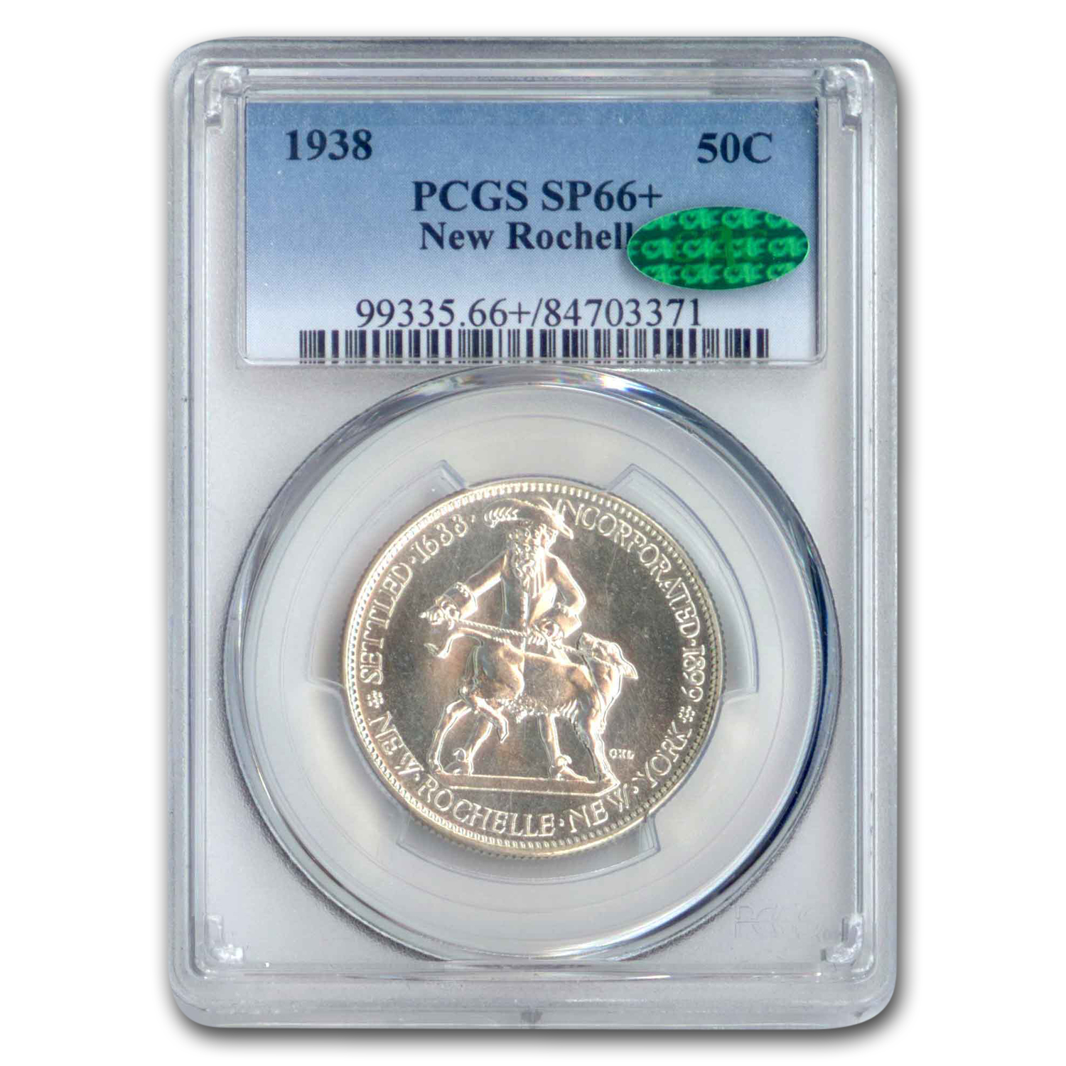 Buy 1938 New Rochelle Half 250th Anniversary SP-66+ PCGS CAC