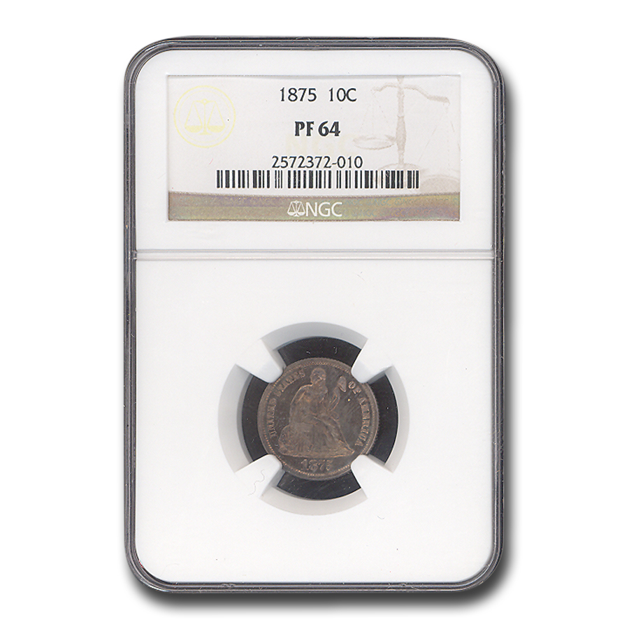 Buy 1875 Liberty Seated Dime PF-64 NGC