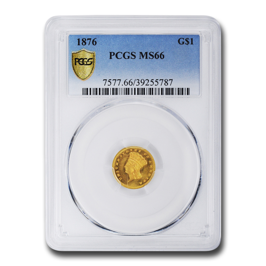 Buy 1876 $1 Indian Head Gold Dollar MS-66 PCGS