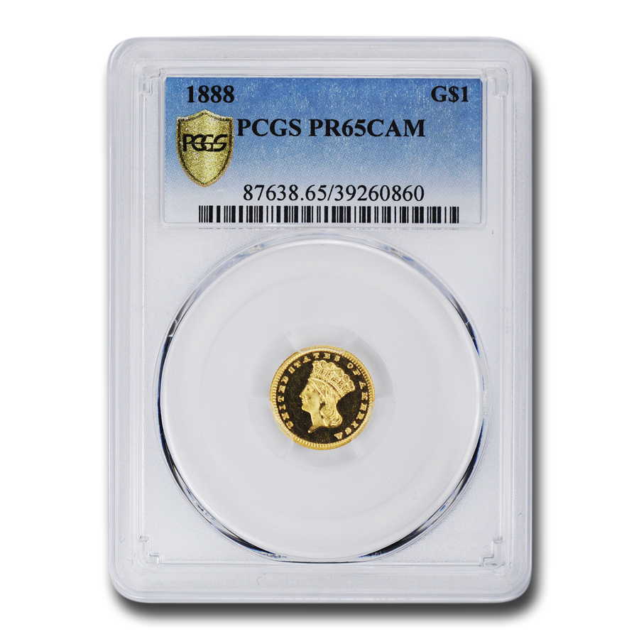 Buy 1888 $1 Indian Head Gold Dollar PR-65 Cameo PCGS