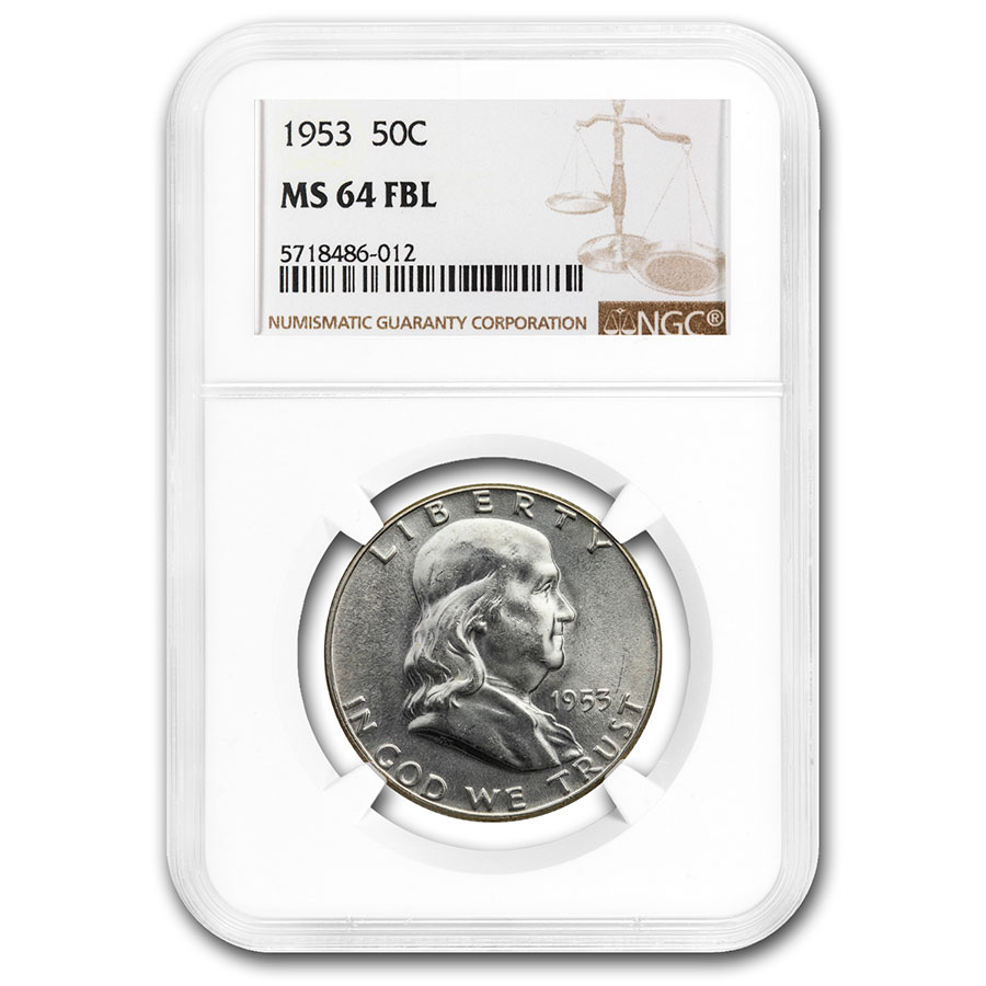 Buy 1953 Franklin Half Dollar MS-64 NGC (FBL)