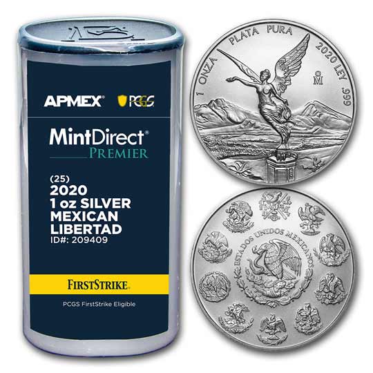 Buy 2020 1 oz Silver Libertad (25-Coin MD Premier? Tube + PCGS FS?)