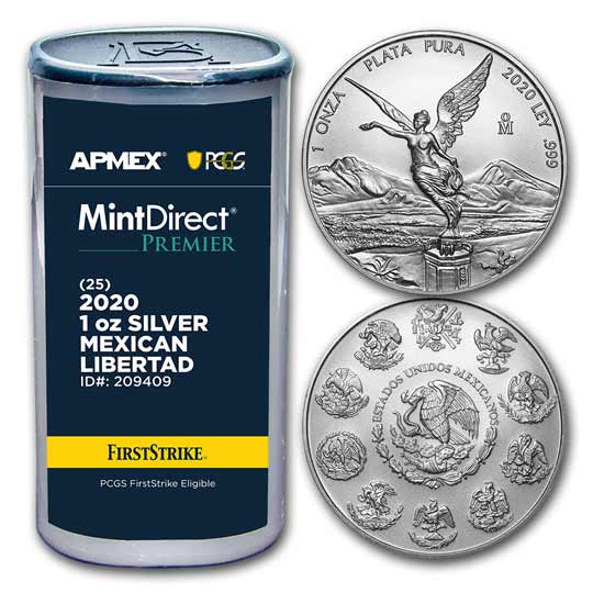 Buy 2020 1 oz Silver Libertad (25-Coin MD Premier? Tube + PCGS FS?) - Click Image to Close