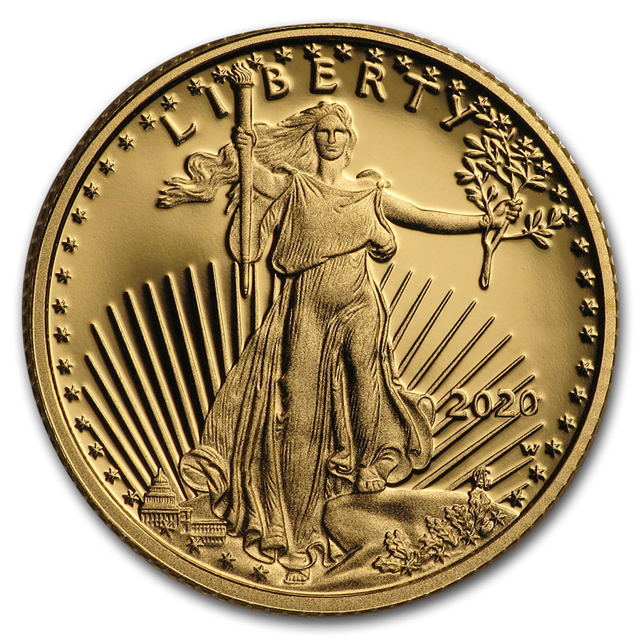 Buy 2020-W 1/10 oz Proof American Gold Eagle (w/Box & COA)