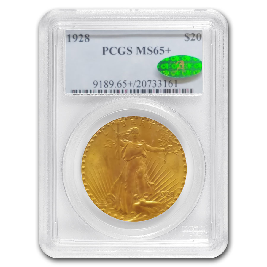 Buy 1928 $20 Saint-Gaudens Gold Double Eagle MS-65+ PCGS CAC