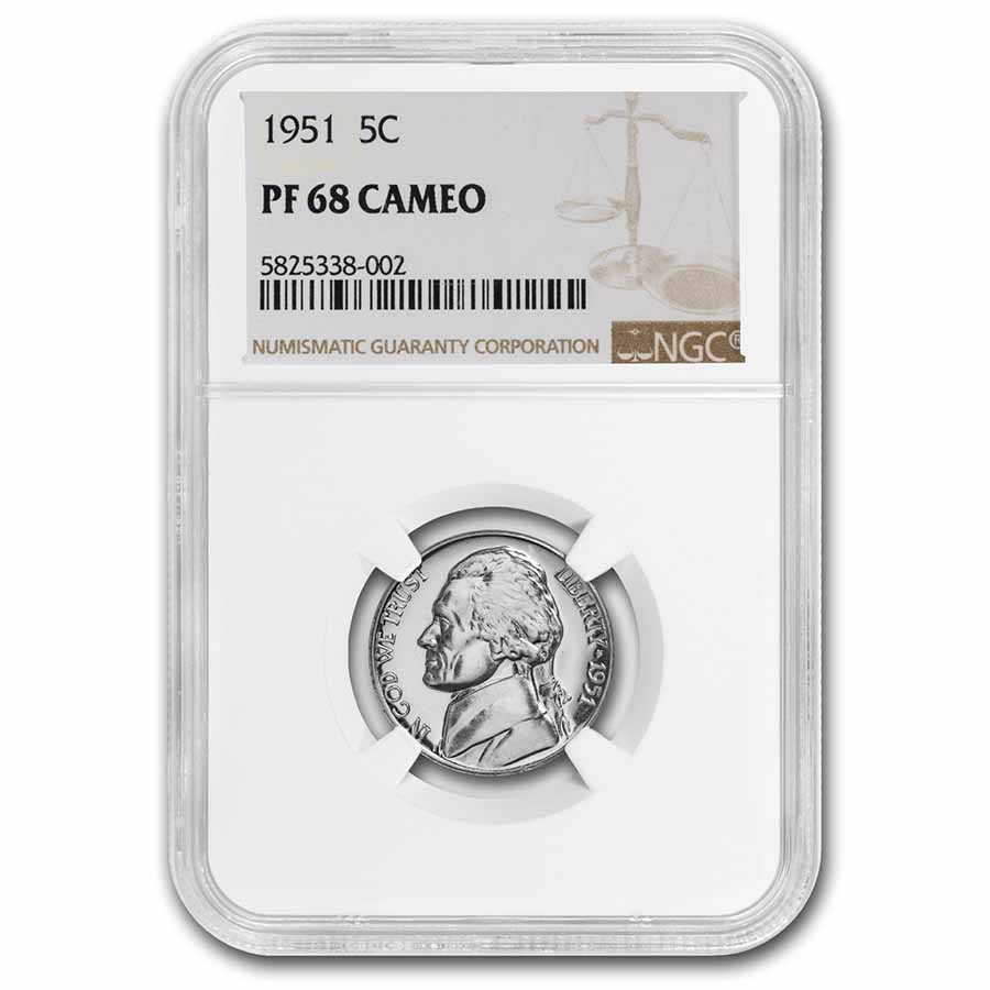 Buy 1951 Jefferson Nickel PF-68 Cameo NGC