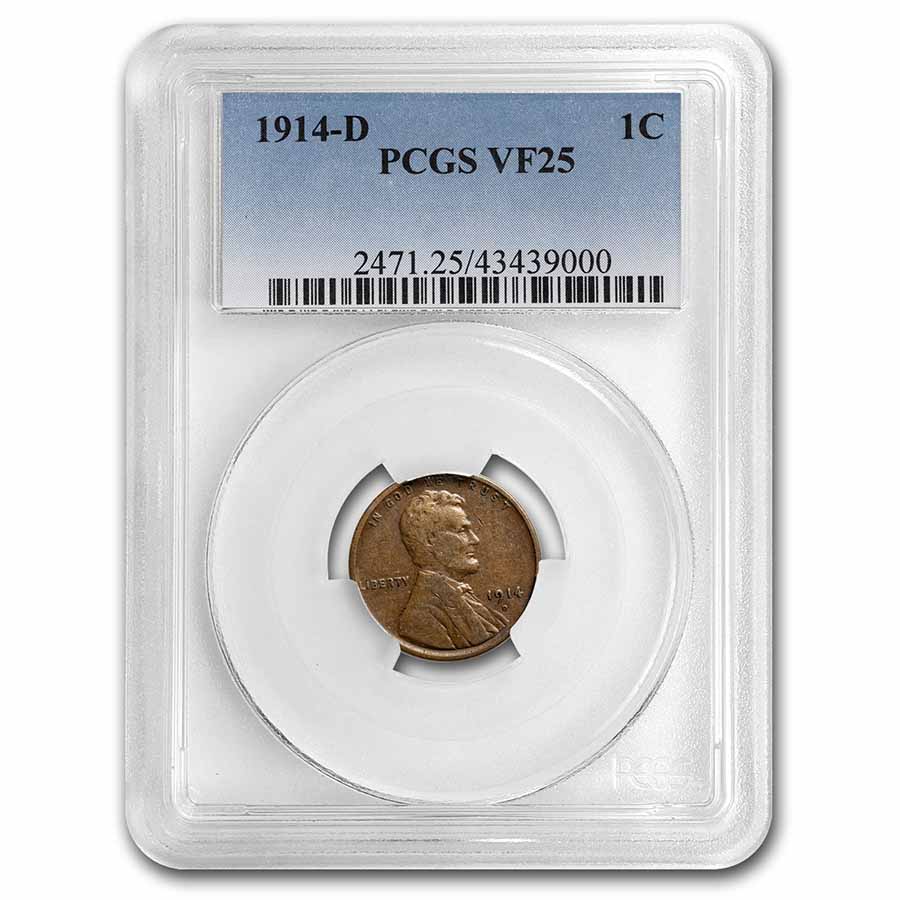 Buy 1914-D Lincoln Cent VF-25 PCGS