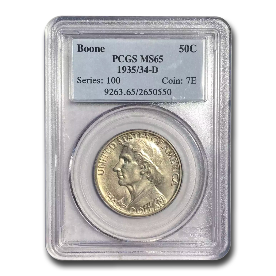 Buy 1935/34-D Daniel Boone Half Dollar MS-65 PCGS