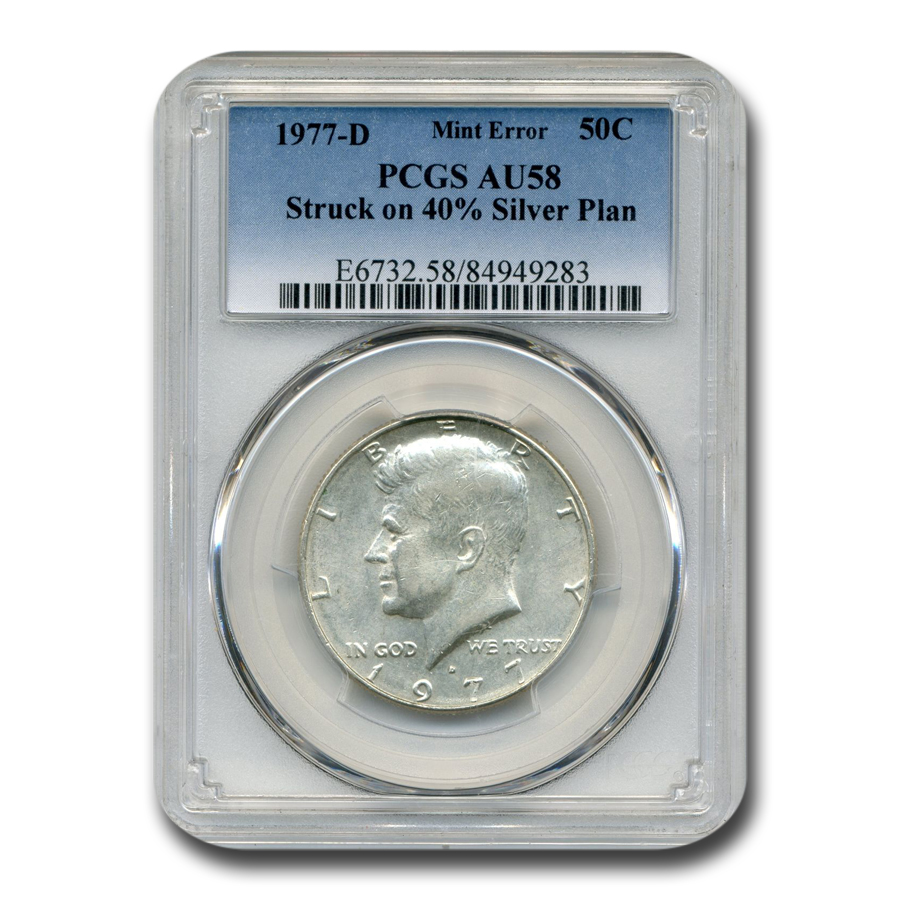 Buy 1977-D Kennedy Half Dollar AU-58 PCGS (Struck on 40% Silver Plan)