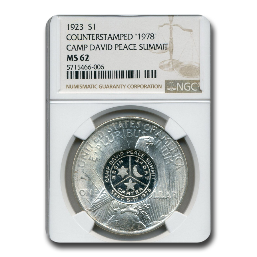 Buy 1923 Peace Dollar MS-62 NGC (Counterstamped 1978 Camp David)