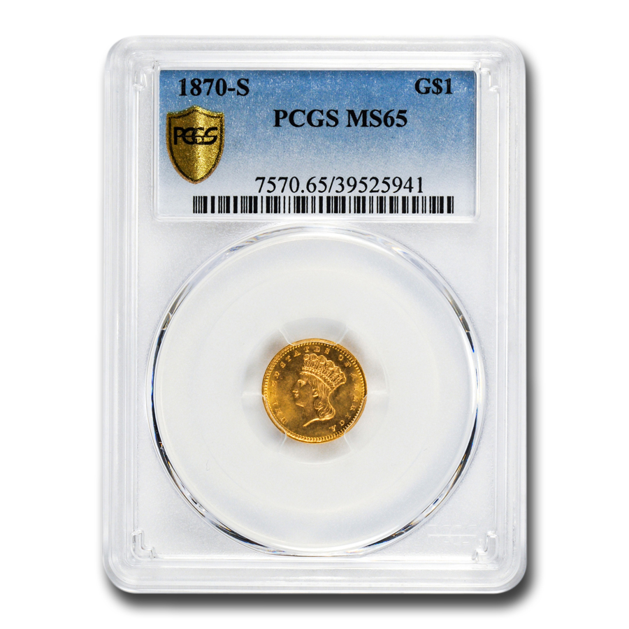 Buy 1870-S $1 Indian Head Gold Dollar MS-65 PCGS