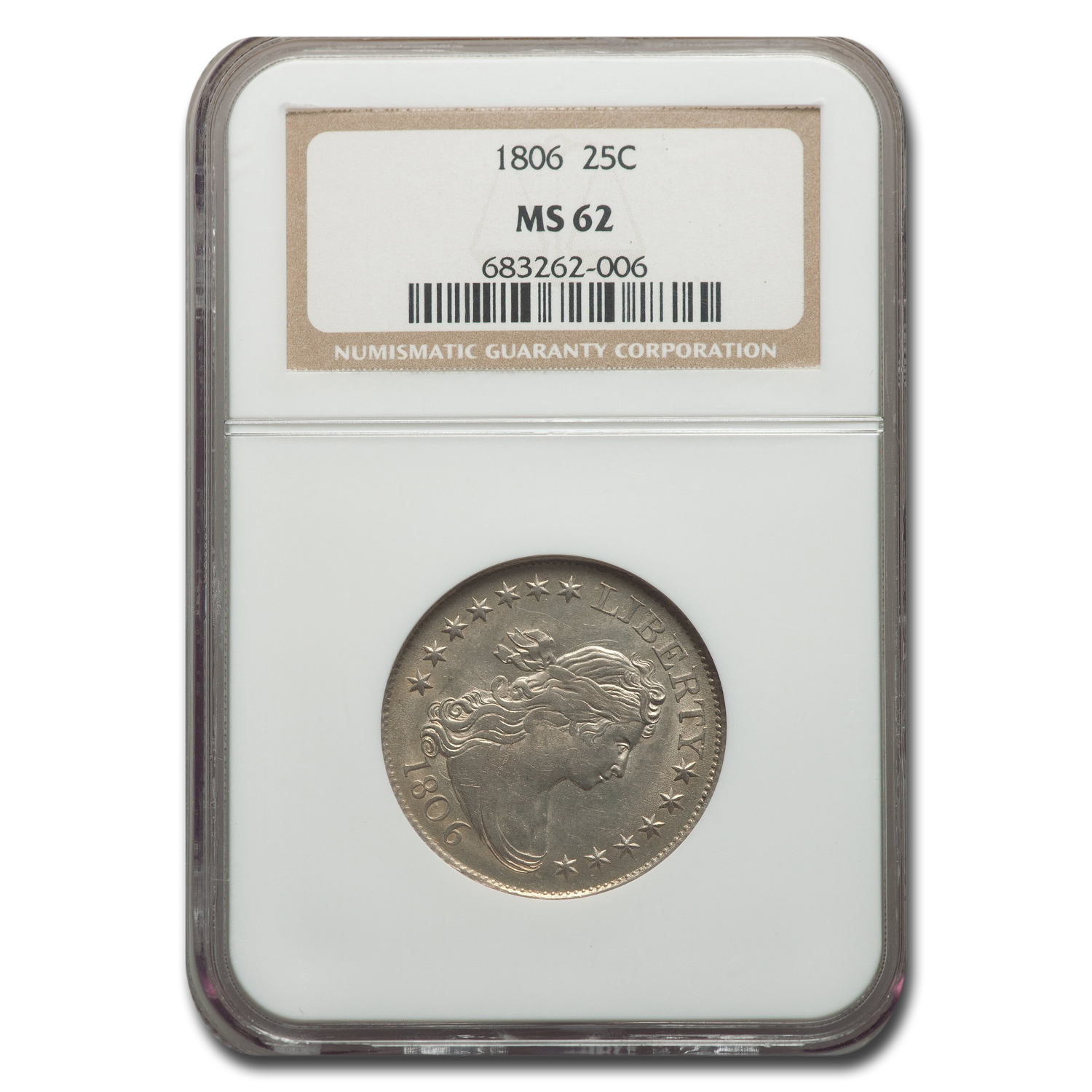 Buy 1806 Draped Bust Quarter MS-62 NGC - Click Image to Close