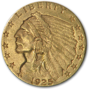 Buy 1925-D $2.50 Indian Gold Quarter Eagle AU
