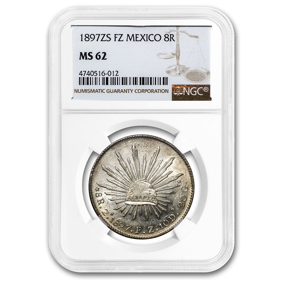 Buy 1897 Zs FZ Mexico Silver 8 Reales MS-62 NGC