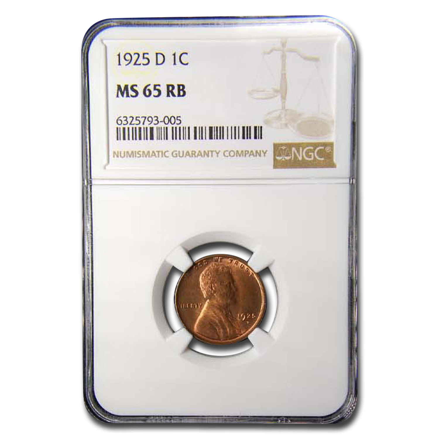 Buy 1925-D Lincoln Cent MS-65 NGC (Red/Brown)