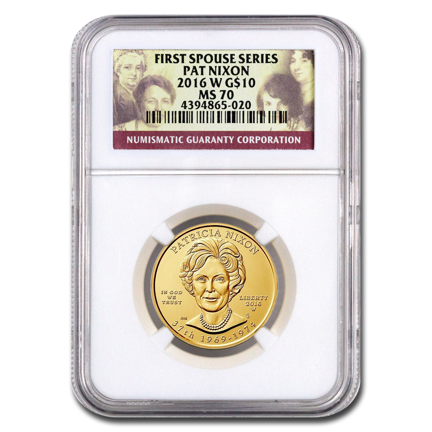 Buy 2016-W 1/2 oz Gold Patricia Nixon MS-70 NGC