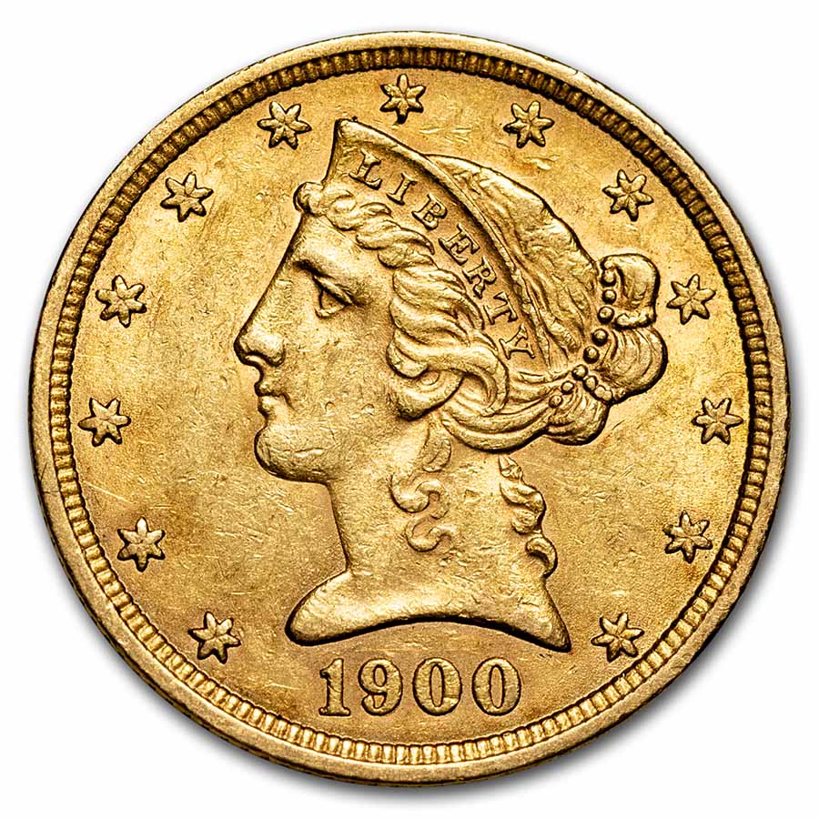 Buy 1900 $5 Liberty Gold Half Eagle AU