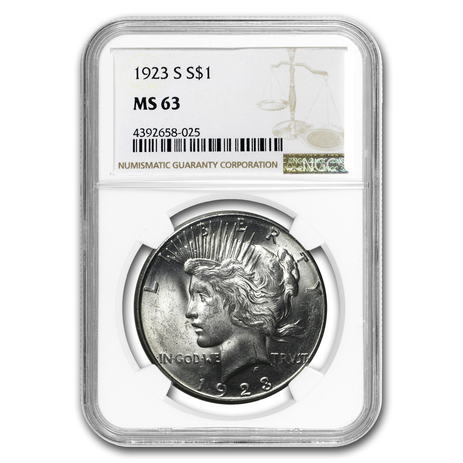 Buy 1923-S Peace Dollar MS-63 NGC - Click Image to Close