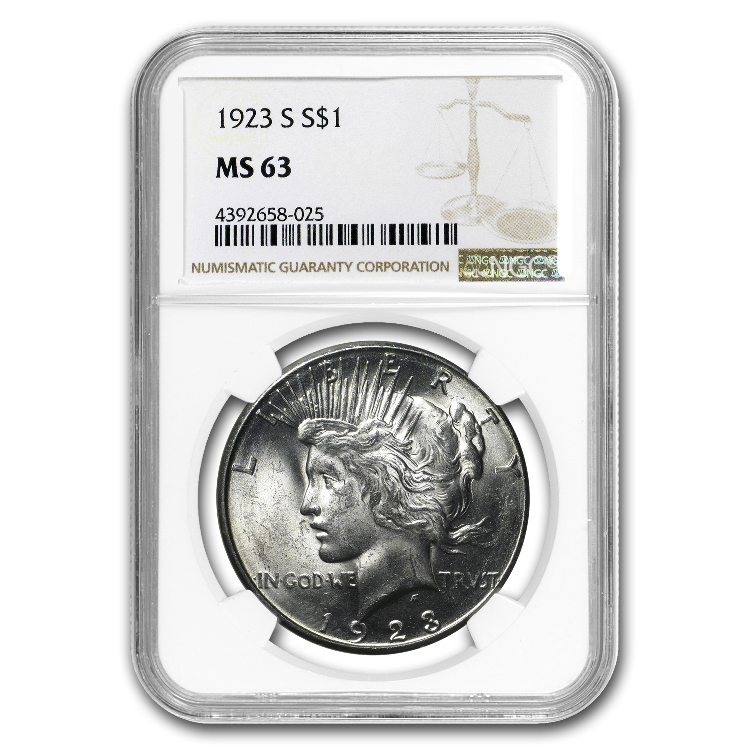 Buy 1923-S Peace Dollar MS-63 NGC