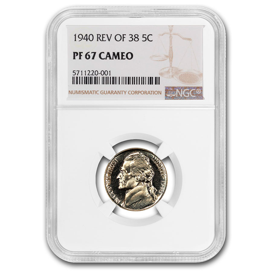 Buy 1940 Jefferson Nickel PF-67 Cameo NGC (Reverse of 38)