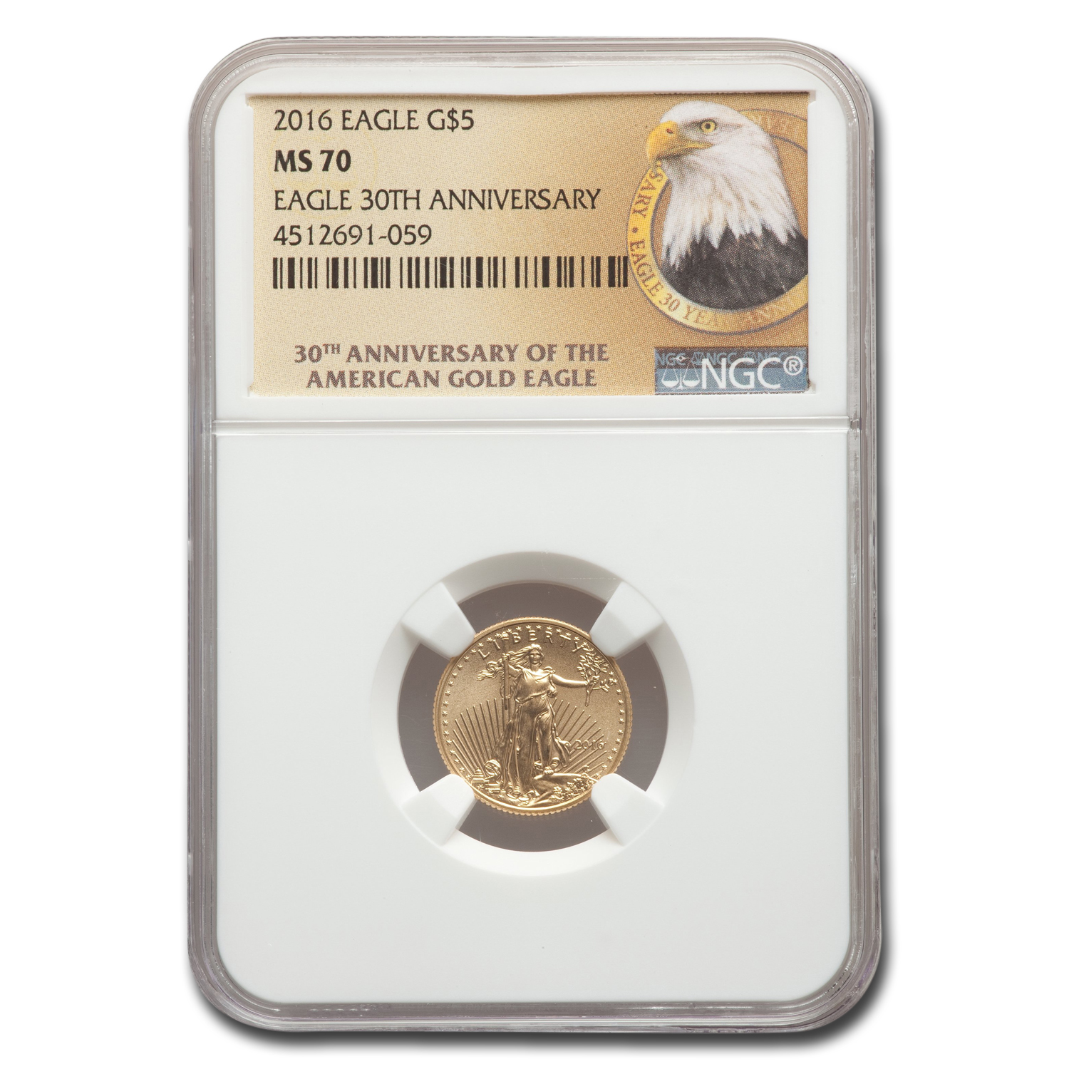 Buy 2016 1/10 oz Gold Eagle MS-70 NGC 30th Ann Eagle