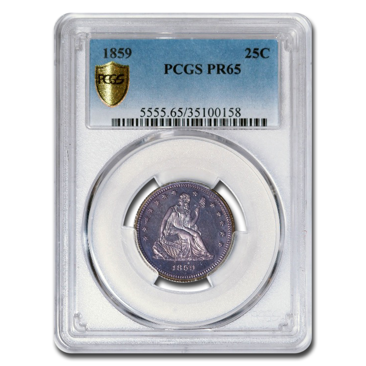 Buy 1859 Liberty Seated Quarter PR-65 PCGS