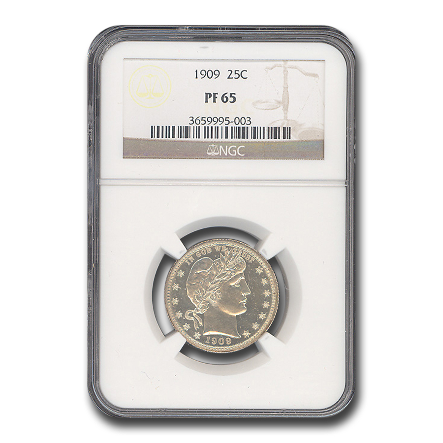 Buy 1909 Barber Quarter PF-65 NGC