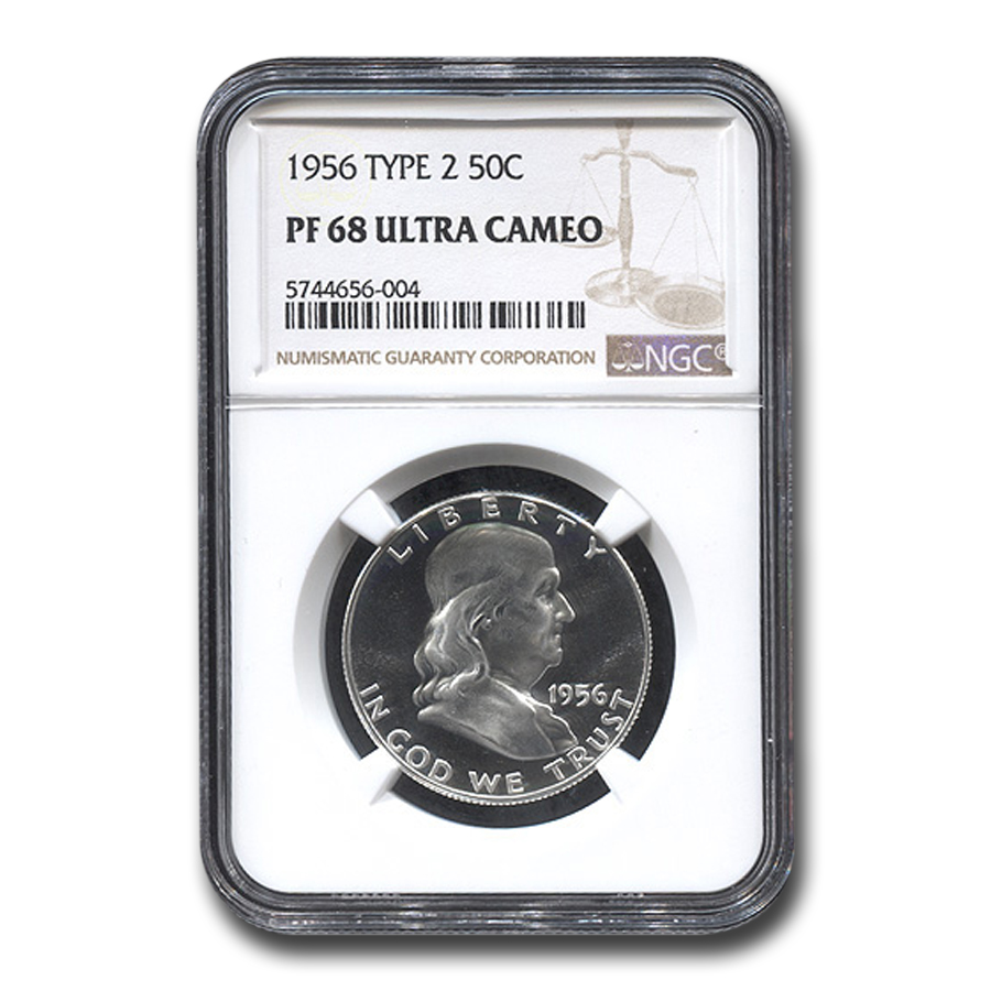Buy 1956 Franklin Half Dollar Type-II PF-68 UCAM NGC