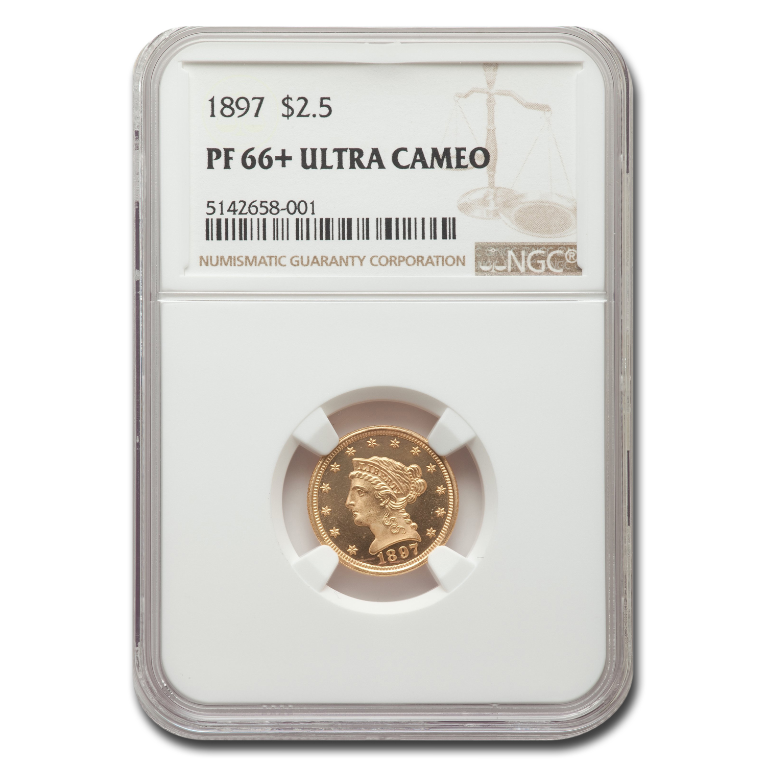 Buy 1897 $2.50 Liberty Gold Quarter Eagle PF-66+ UCAM NGC