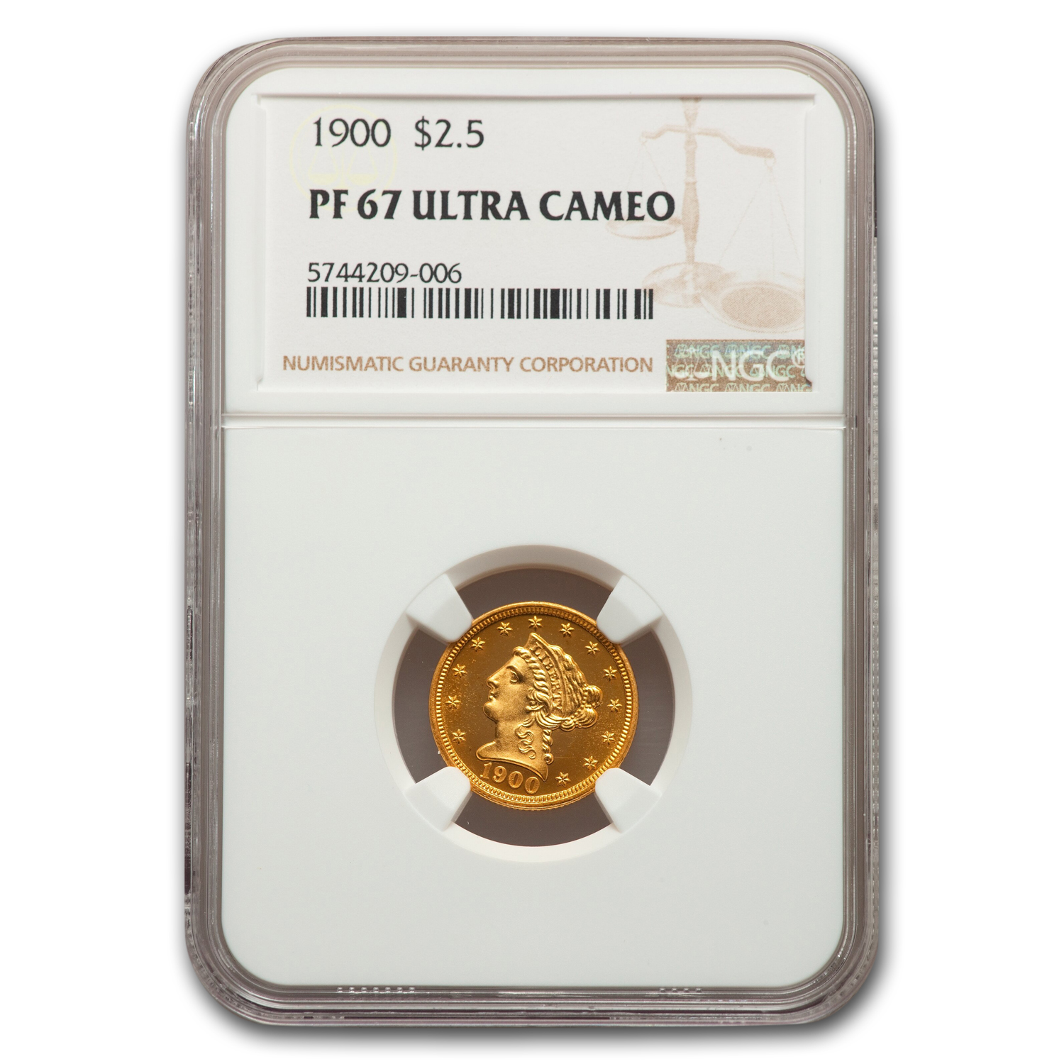 Buy 1900 $2.50 Liberty Gold Quarter Eagle PF-67 UCAM NGC