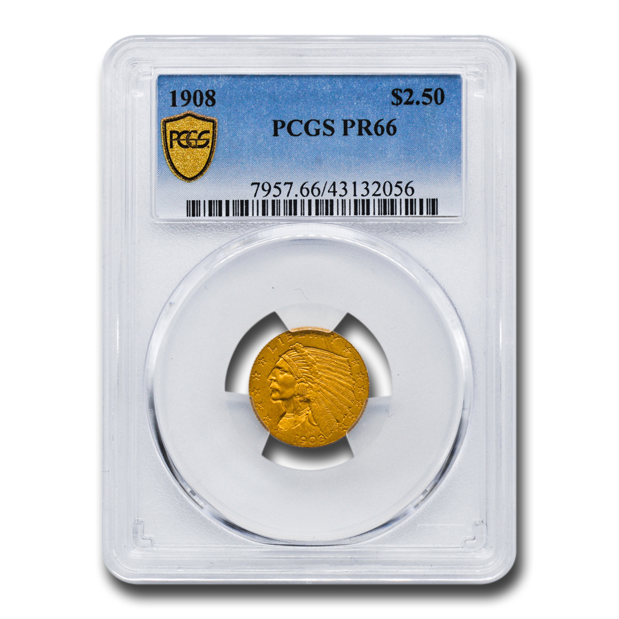 Buy 1908 $2.50 Indian Gold Quarter Eagle PR-66 PCGS