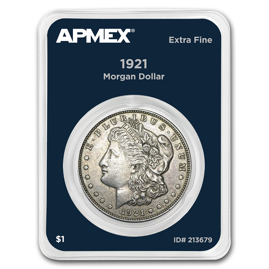 Buy 1921 Morgan Silver Dollar APMEX Card VG-XF