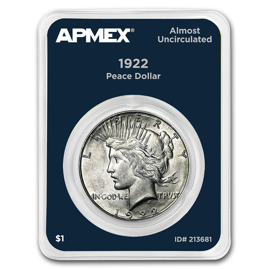 Buy 1922 Peace Silver Dollar APMEX Card AU