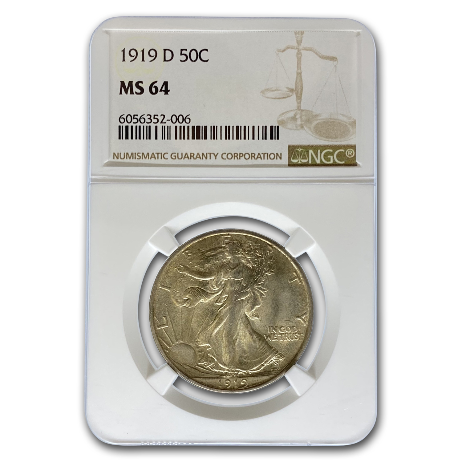 Buy 1919-D Walking Liberty Half Dollar MS-64 NGC