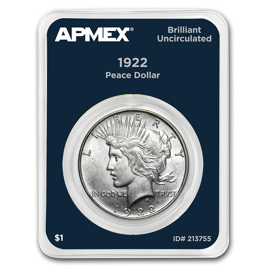 Buy 1922 Peace Silver Dollar APMEX Card BU