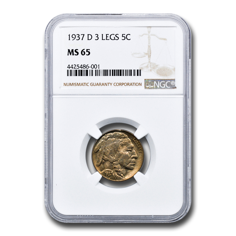 Buy 1937-D 3 Legged Buffalo Nickel MS-65 NGC