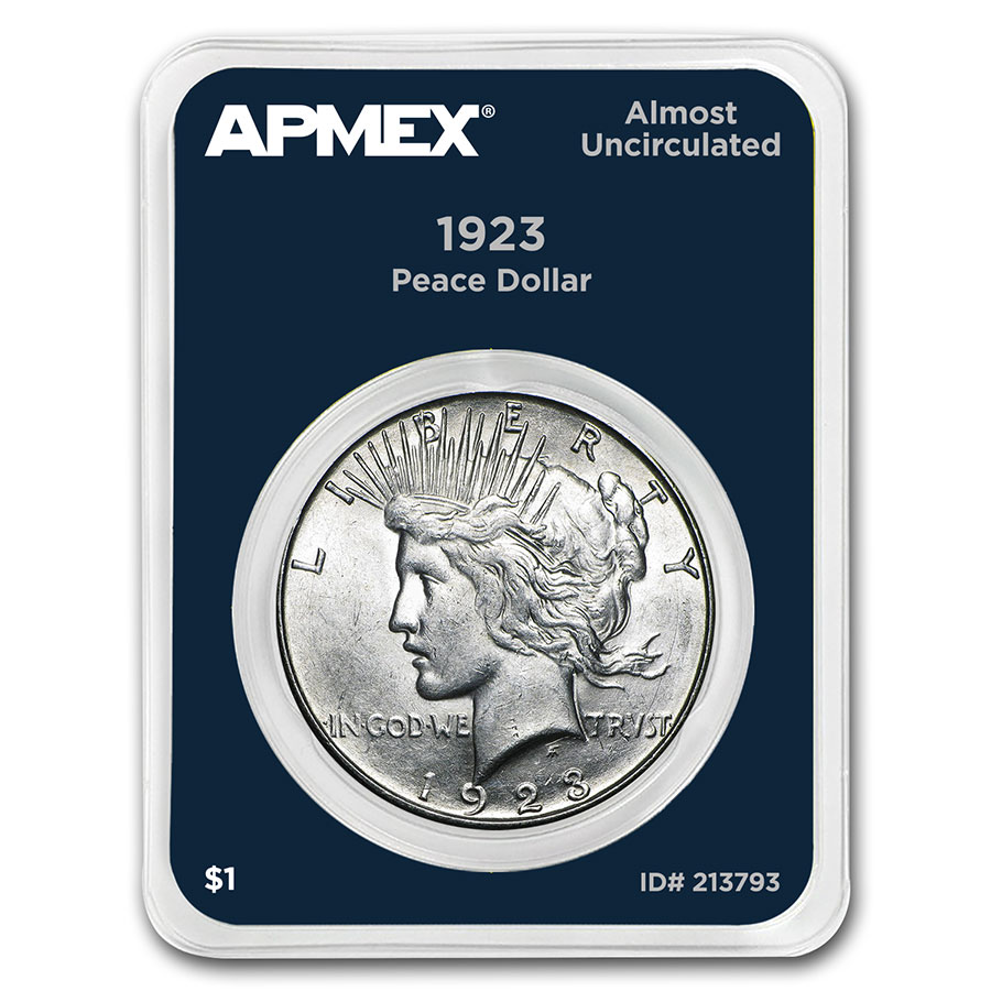 Buy 1923 Peace Silver Dollar APMEX Card AU - Click Image to Close
