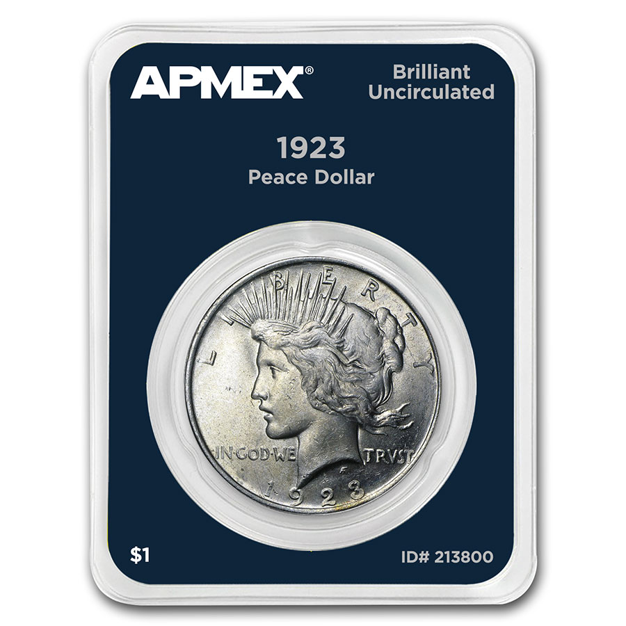 Buy 1923 Peace Silver Dollar APMEX Card BU