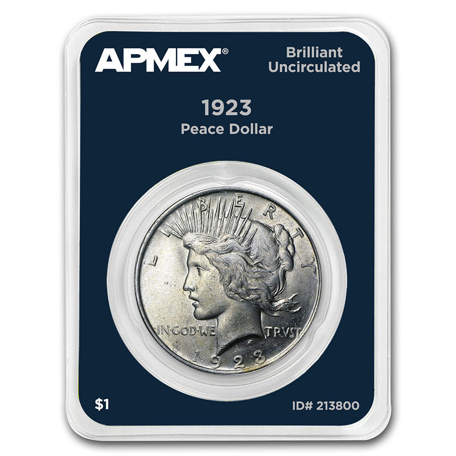 Buy 1923 Peace Silver Dollar APMEX Card BU