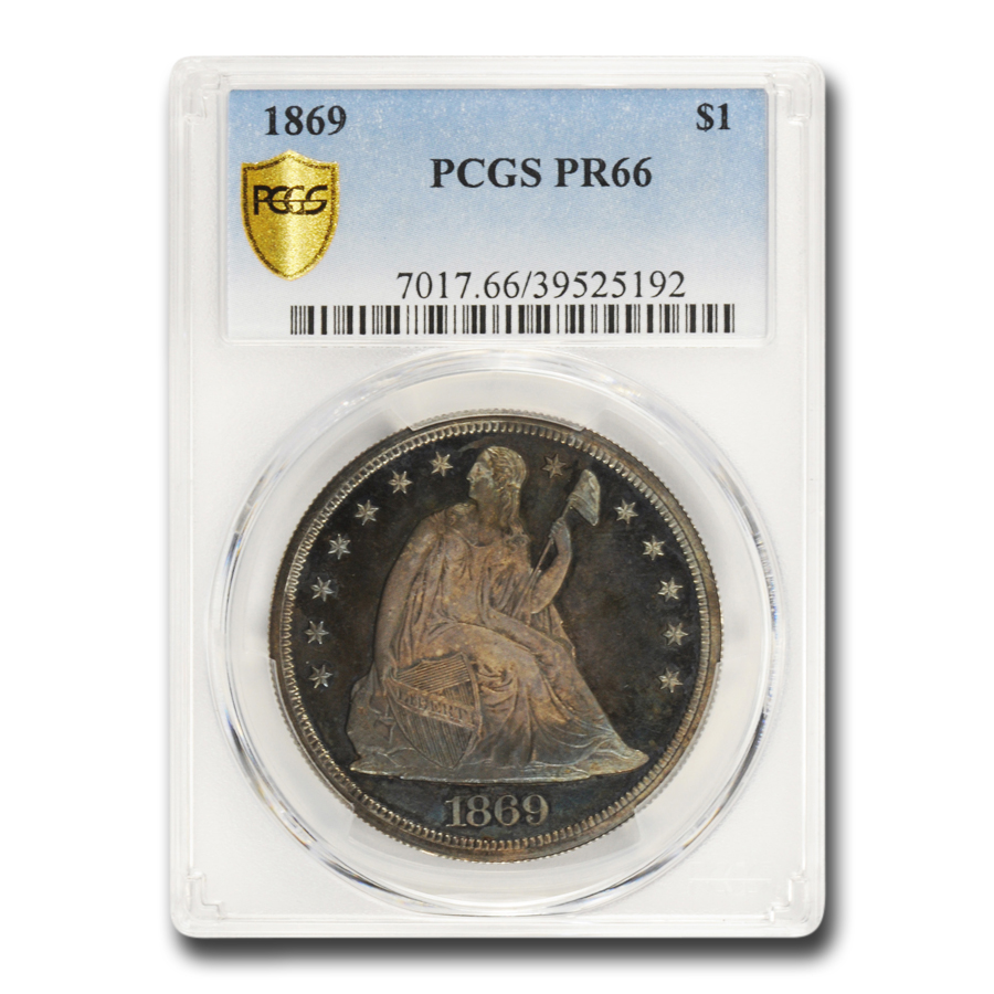 Buy 1869 Liberty Seated Dollar PR-66 PCGS