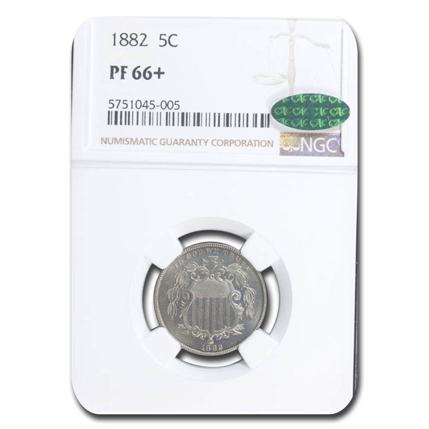 Buy 1882 Shield Nickel PF-66+ NGC CAC