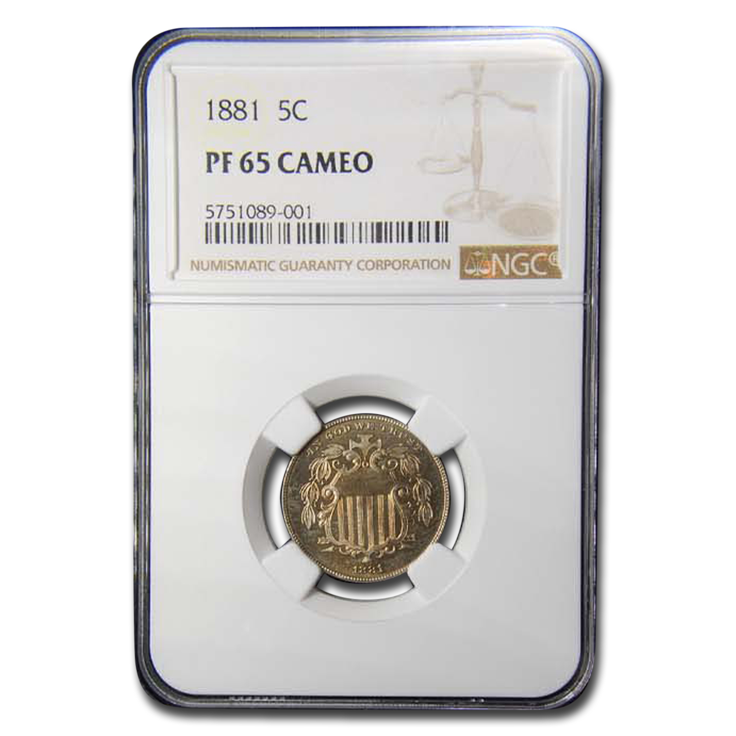 Buy 1881 Shield Nickel PF-65 Cameo NGC